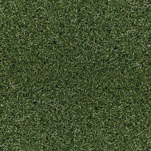 Close-up view of ECORE RageTurf Rally Interlocking Tile by ECORE Athletic, featuring a dense, green turf surface with uniform texture and small blades covering the 12mm athletic tile.