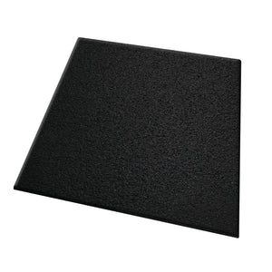 The ECORE Performance UltraTile - 1" Rubber Tile by ECORE Athletic is shown angled on a white background, featuring a square shape and black textured surface.