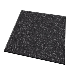 The ECORE Athletic Performance UltraTile is a 1" thick, square rubber tile in dark gray with a speckled granite-like texture, shown on a white background.