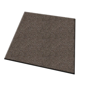 The ECORE Performance UltraTile - 1" Rubber Tile by ECORE Athletic is a square sample with brown speckles, a smooth glossy finish, and beveled edges, shown against a white background.