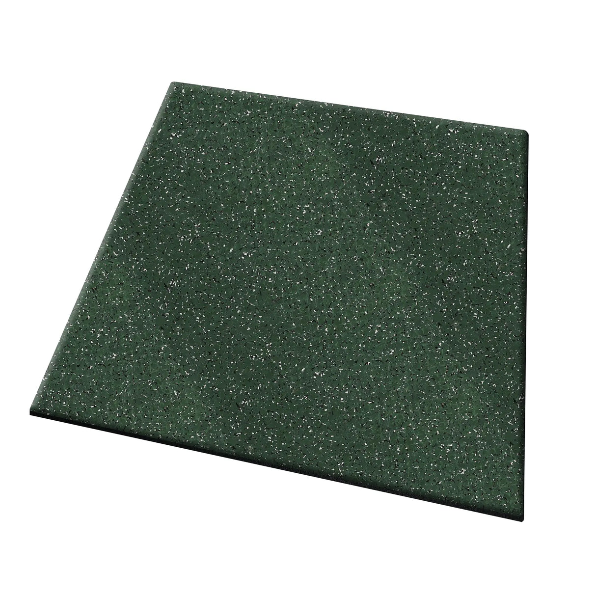 The ECORE Athletic Performance UltraTile - 1" Rubber Tile is a square, dark green tile with a speckled, slightly textured surface shown against a white background.