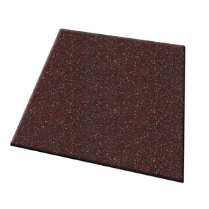 The ECORE Performance UltraTile - 1" Rubber Tile by ECORE Athletic features a speckled dark red and black surface with slightly beveled edges for a smooth, finished look, displayed on a white background.