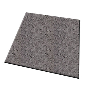 A single, square ECORE Performance UltraTile 1" rubber tile by ECORE Athletic, featuring a speckled gray pattern, is displayed against a white background.