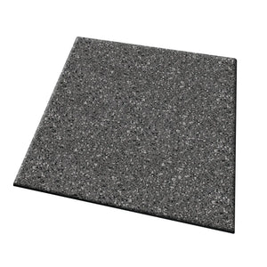 An ECORE Performance UltraTile 1" Rubber Tile by ECORE Athletic, square and flat with a dark gray speckled pattern, shown at an angle on a white background.