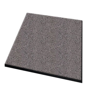 The ECORE Athletic Performance dBTile Rubber Tile is a square, gray speckled acoustic flooring mat with a slightly raised edge, shown on a white background.