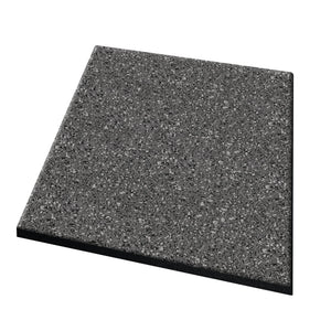 A square, dark gray ECORE Performance dBTile Rubber Tile by ECORE Athletic is shown with a speckled texture against a white background.