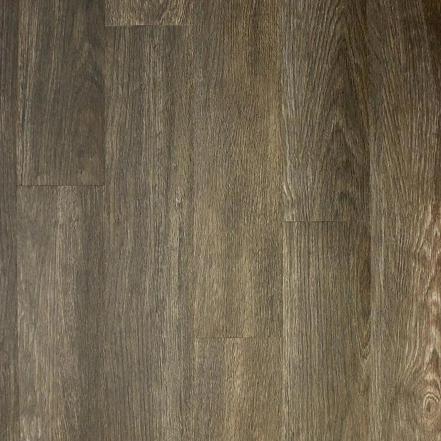 Close-up of ECORE Heritage Motivate Vinyl Plank - 7mm PVT Performance Flooring from ECORE Athletic, featuring natural brown-gray wood grain texture with subtle color variations and visible seams between planks.