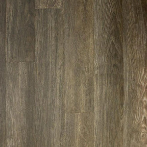 Close-up of ECORE Heritage Motivate Vinyl Plank - 7mm PVT Performance Flooring from ECORE Athletic, featuring natural brown-gray wood grain texture with subtle color variations and visible seams between planks.