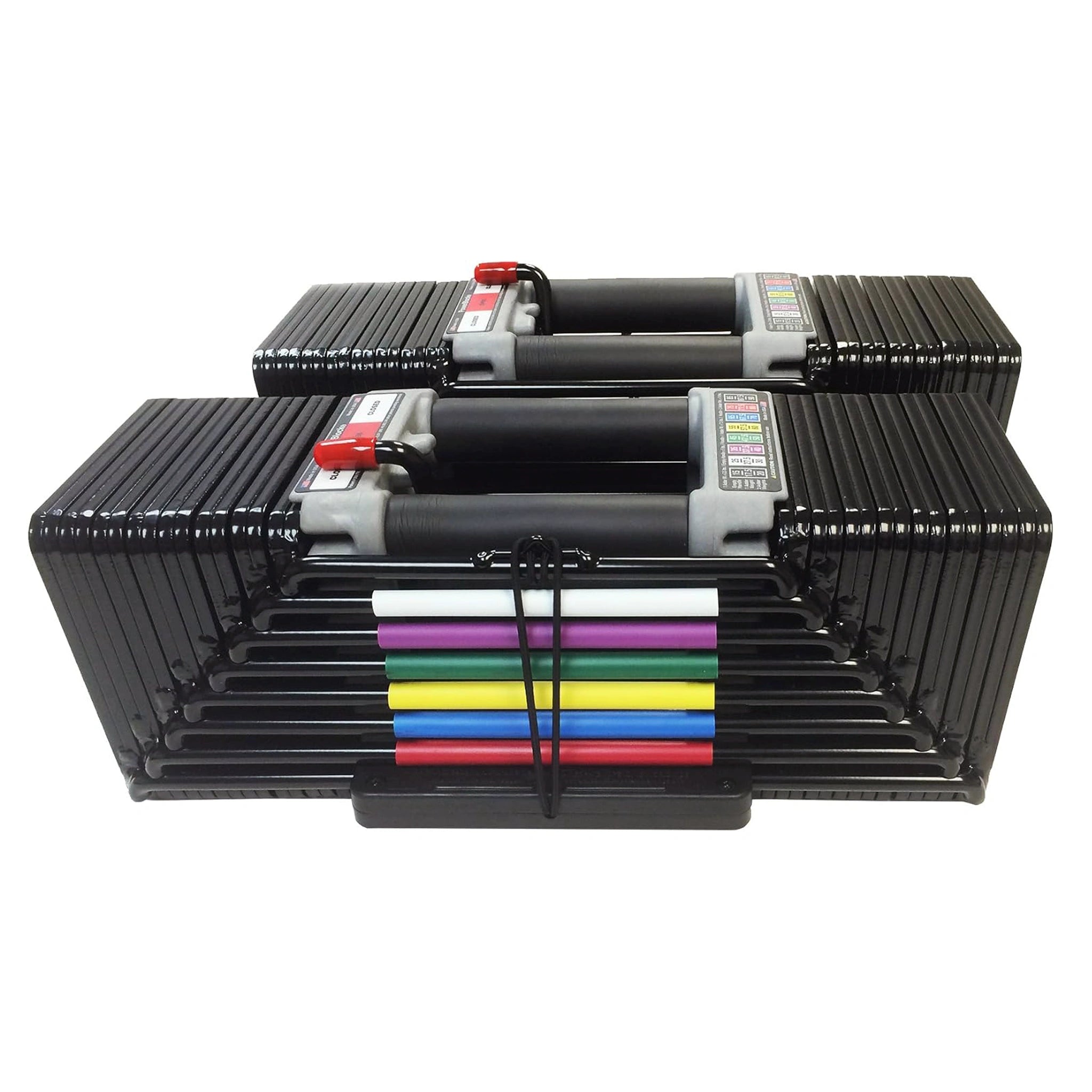 A pair of PowerBlock Elite USA 90 dumbbells