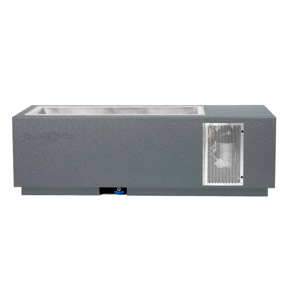 Gray BlueCube CoreChill 1 Mini Cold Plunge Tub with line-x coating which is commercial grade and handmade in America