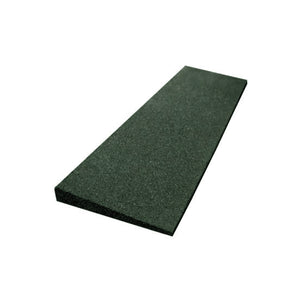 A rectangular, flat, dark green ECORE Rubber Paver Sloped Edge Reducer (12" wide) by ECORE Athletic with a fine, textured surface is shown on a plain white background.