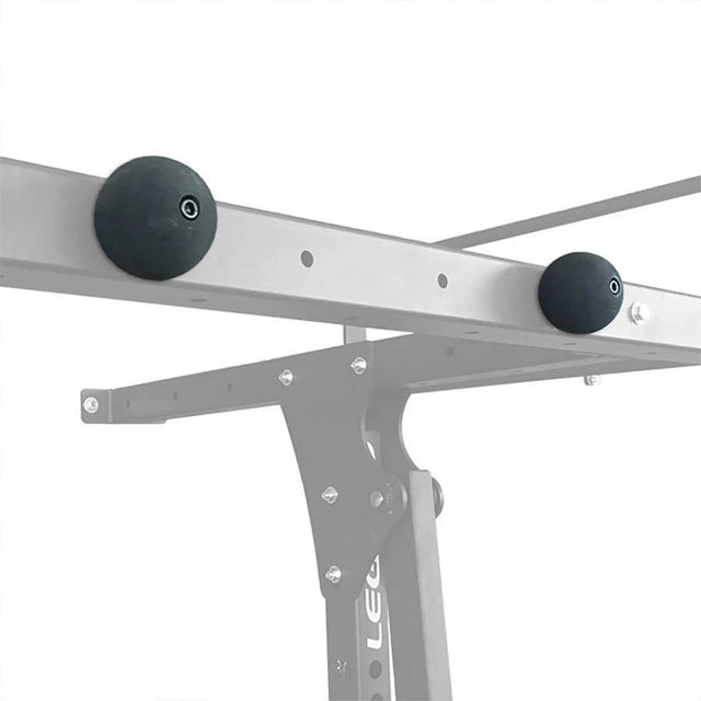 Round pull-up grips mounted on a steel crossmember