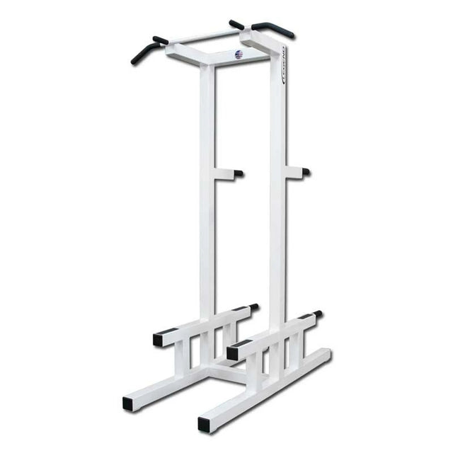 White pull-up bar stand on a white background