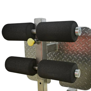 Gym equipment with black padding on a white background