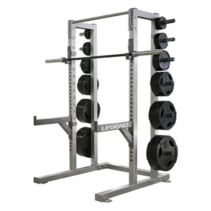 Weight rack with Legend branding on a white background