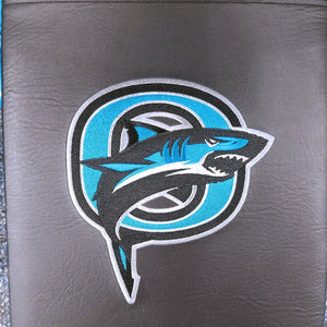 Shark logo on a gray background