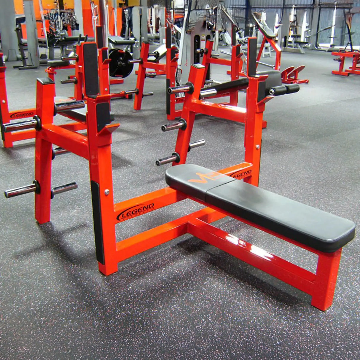 Legend Fitness 3150 Olympic Flat Bench with Plate-Storage
