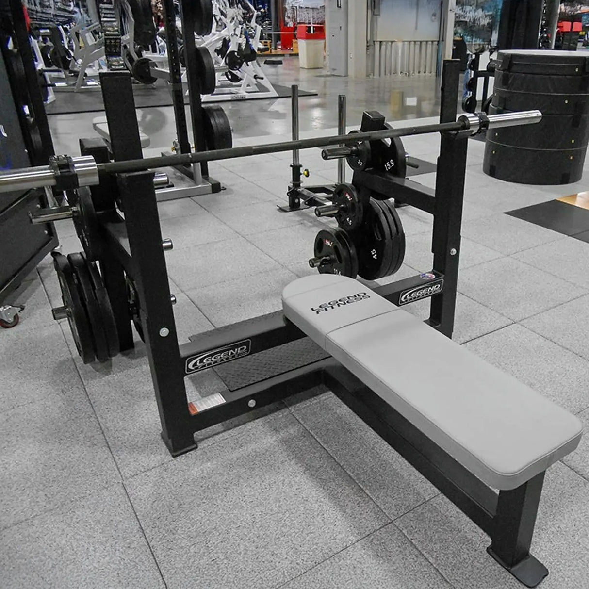 Legend Fitness 3150 Olympic Flat Bench with Plate-Storage