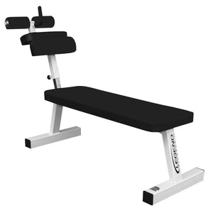 A black and white ab bench on a white background