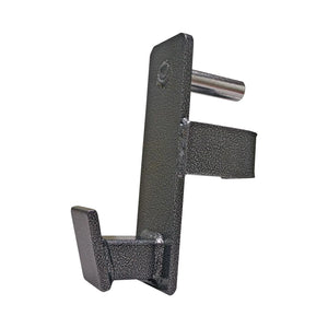 Black and silver squat rack barbell hook