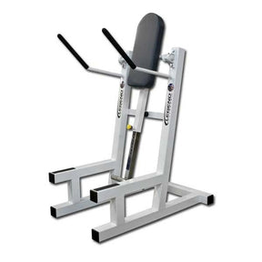 Gym machine with adjustable seat on a white background