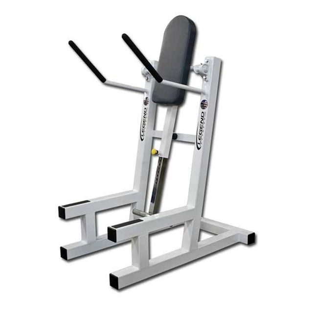 Gym machine with adjustable seat on a white background