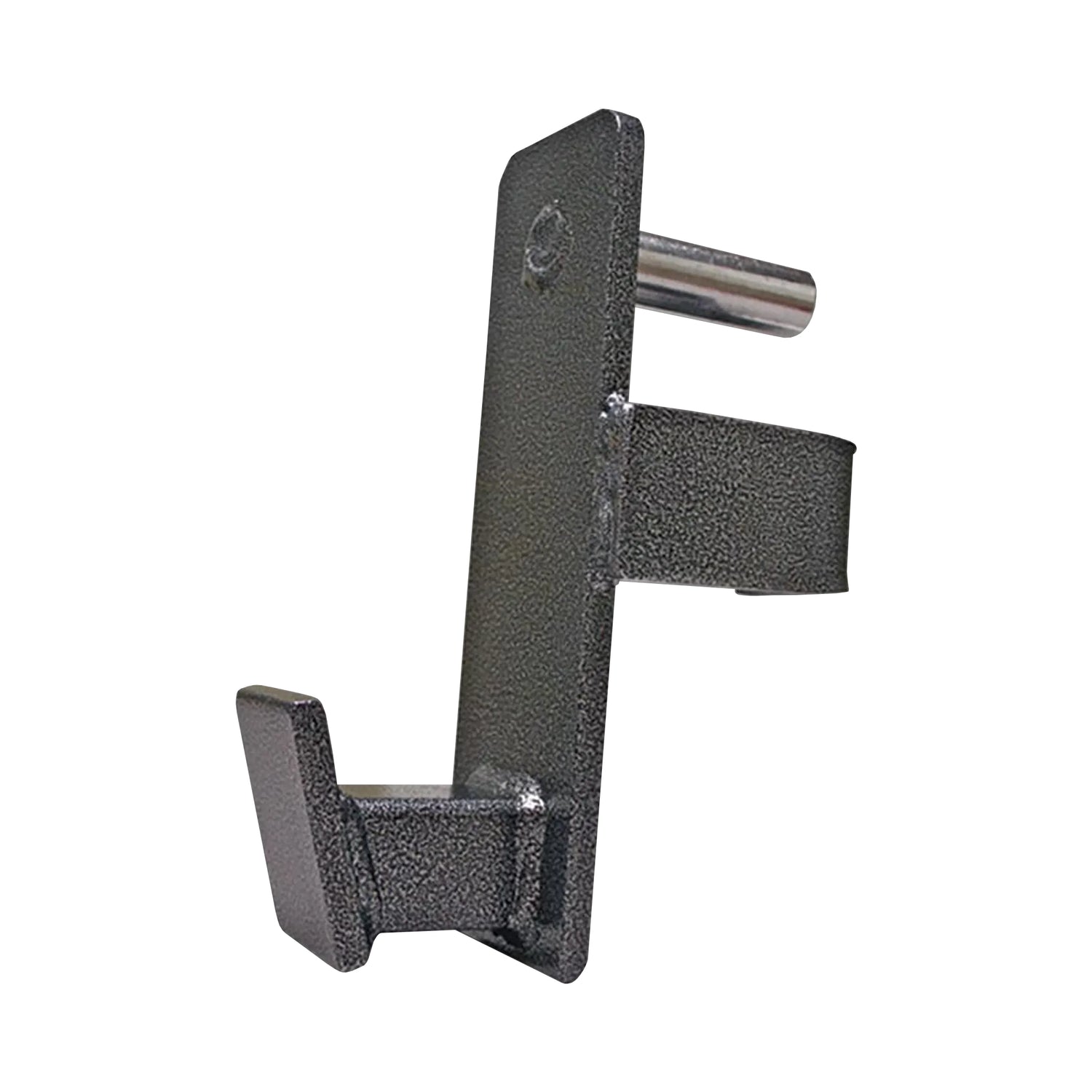 Black and silver weightlifting rack barbell hook