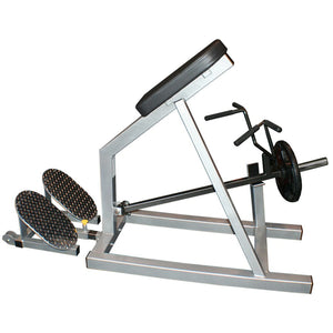 An incline lever row gym machine on a white background