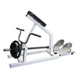 An incline lever row gym machine on a white background