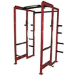 Red power rack on a white background