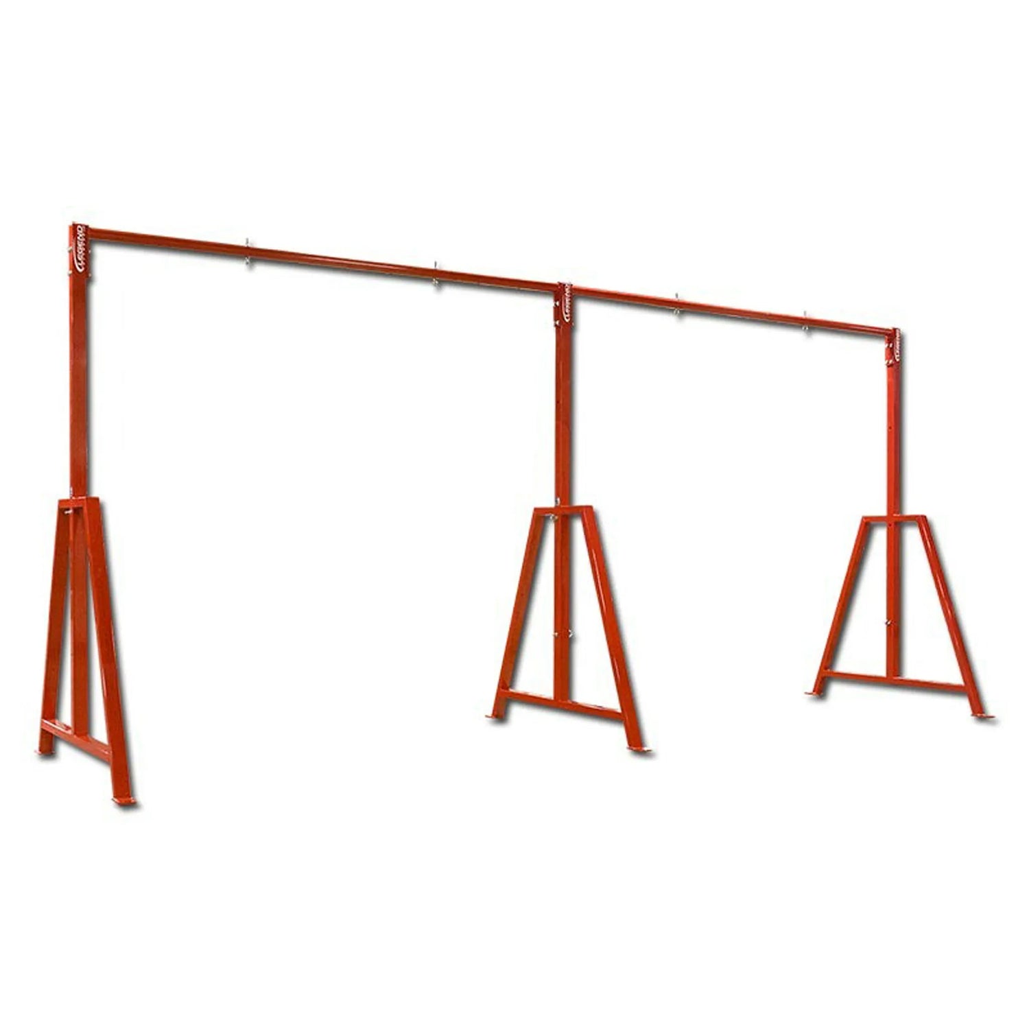 Red metal frame on a white background