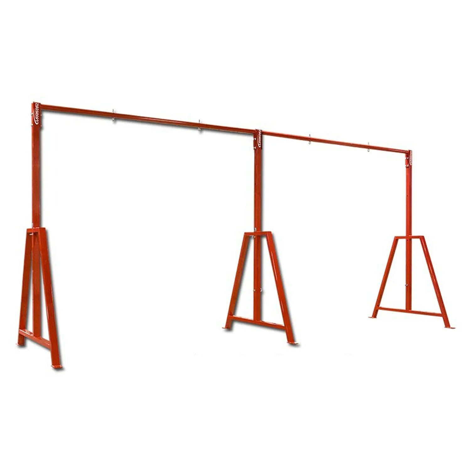 Red metal frame on a white background