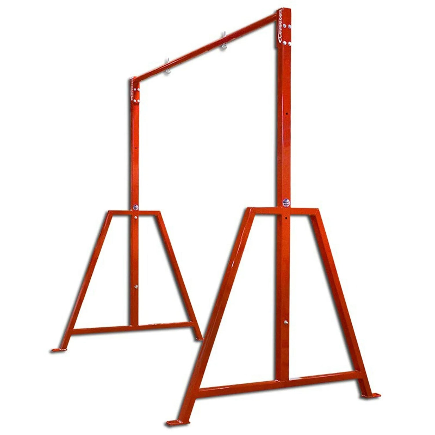 Red metal frame on a white background