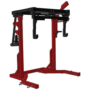 Black and red weightlifting monolift on a white background