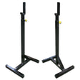 Pair of black squat stands on a white background