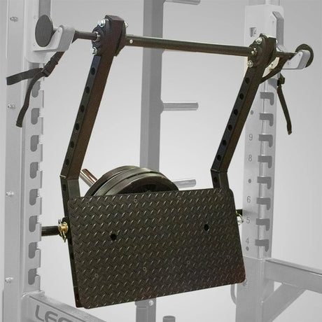 Legend Fitness Stealth Leg Press mounted on a Legend Fitness squat rack