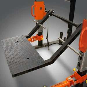 Legend Fitness Stealth Leg Press mounted on a Legend Fitness squat rack in the step-up configuration