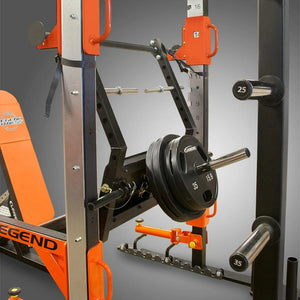 Legend Fitness Stealth Leg Press mounted on a Legend Fitness squat rack