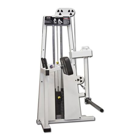 The Legend Fitness 947 Glute Press Machine by Legend Fitness features a padded shoulder rest, sturdy metal frame, weight stack, and foot platform for lower leg exercises, shown on a plain white background.