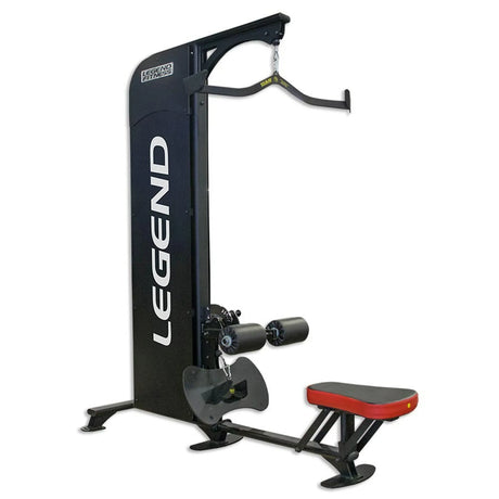 Black gym machine with 'Legend' branding on a white background