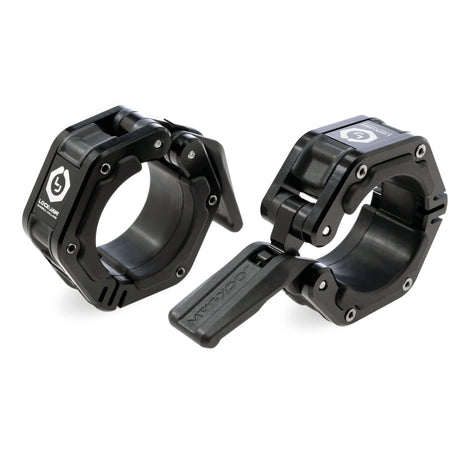 Lock-Jaw Flex Metal Barbell Collars with Magnets - Commercial Grade Barbell Clamps, Different Color Options including Black, Red, Blue, and Gray, 1 Year Commercial Warranty