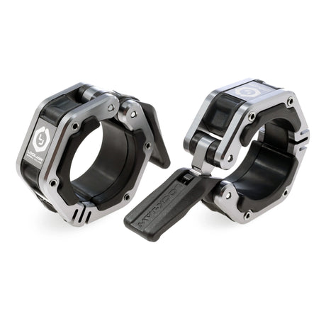 Lock-Jaw Flex Metal Barbell Collars with Magnets - Commercial Grade Barbell Clamps, Different Color Options including Black, Red, Blue, and Gray, 1 Year Commercial Warranty