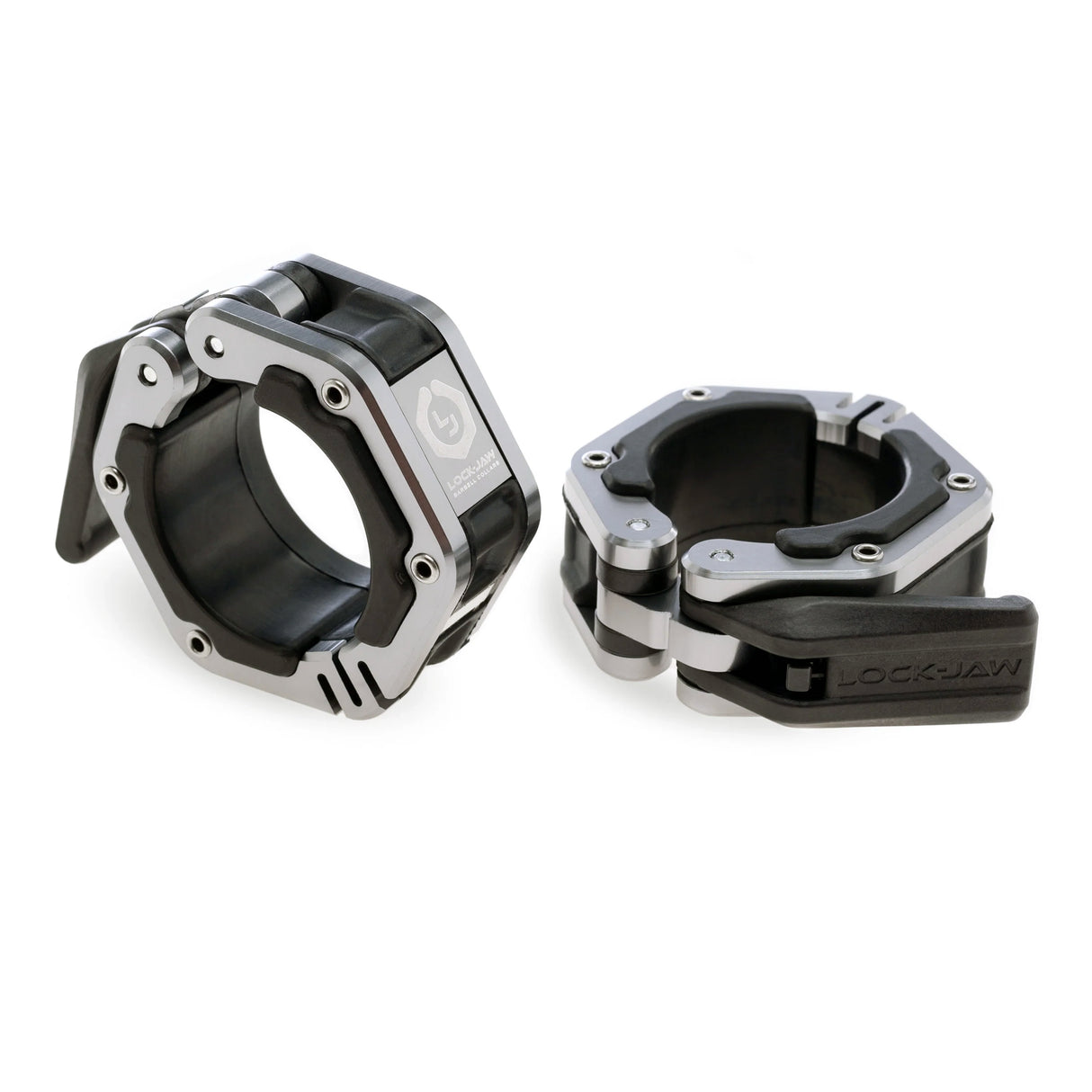 Lock-Jaw Flex Metal Barbell Collars with Magnets - Commercial Grade Barbell Clamps, Different Color Options including Black, Red, Blue, and Gray, 1 Year Commercial Warranty