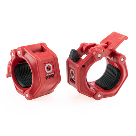Lock-Jaw PRO 2 Barbell Collars - Commercial Grade Barbell Clamps, Different Color Options including Black, Red, Blue, and Pink, 1 Year Commercial Warranty, Fits 2" Diameter Bars