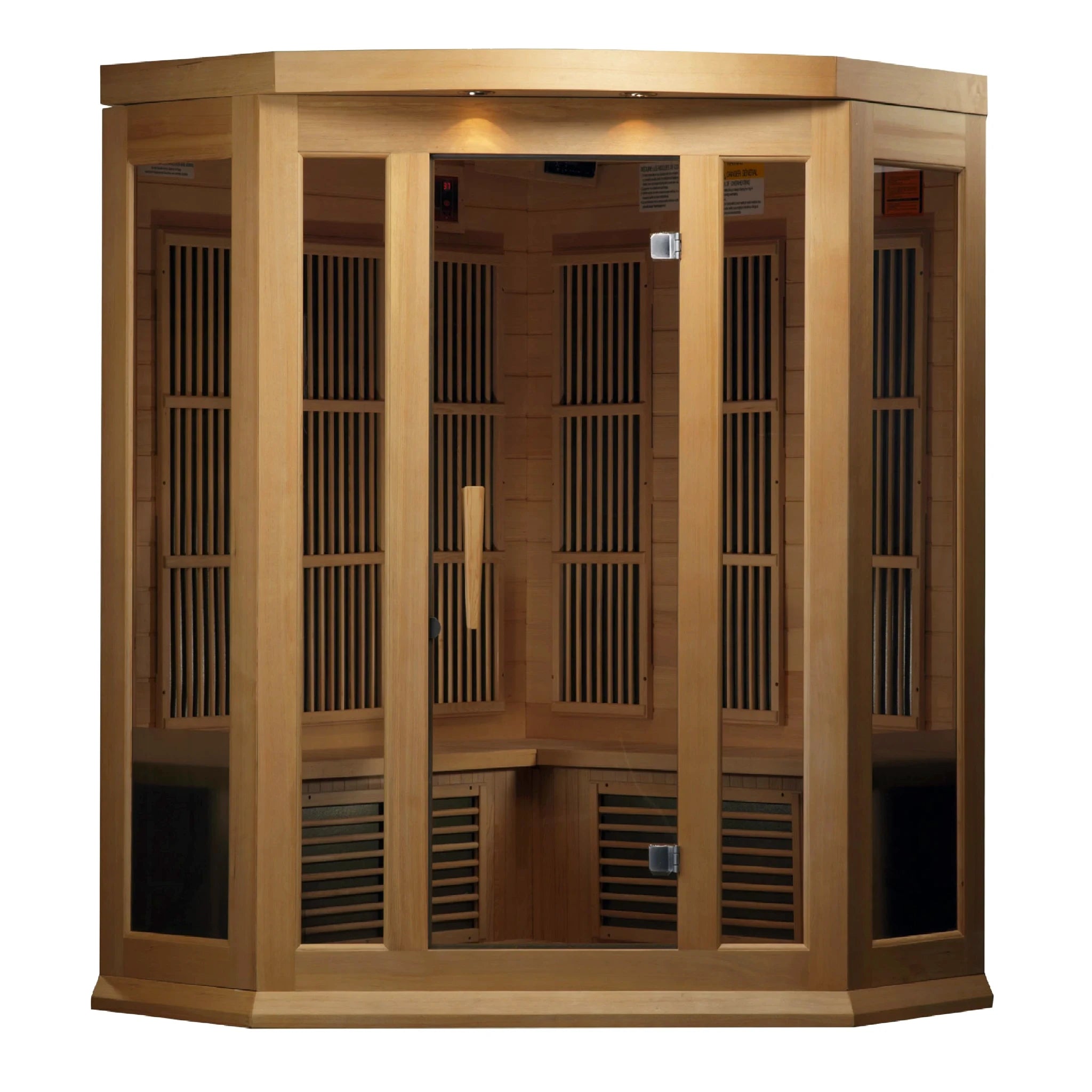 Light brown corner sauna