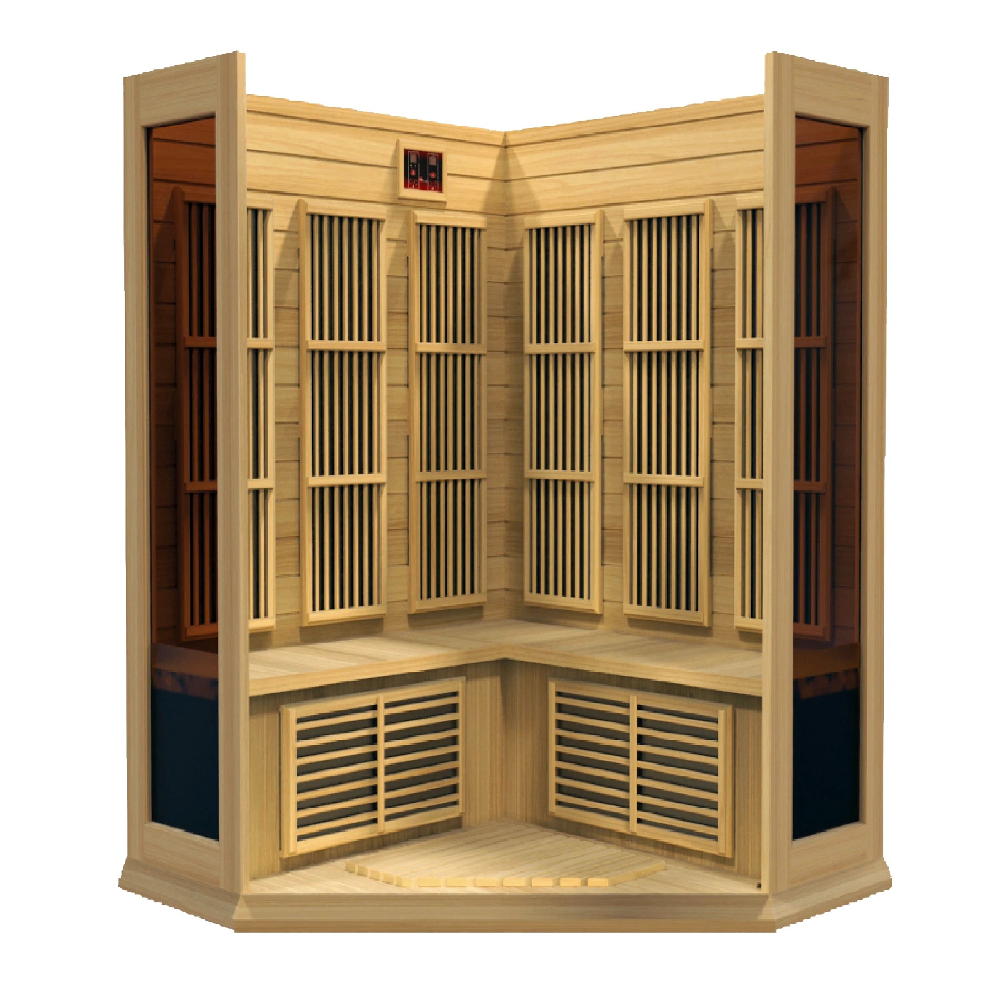 Light brown corner sauna