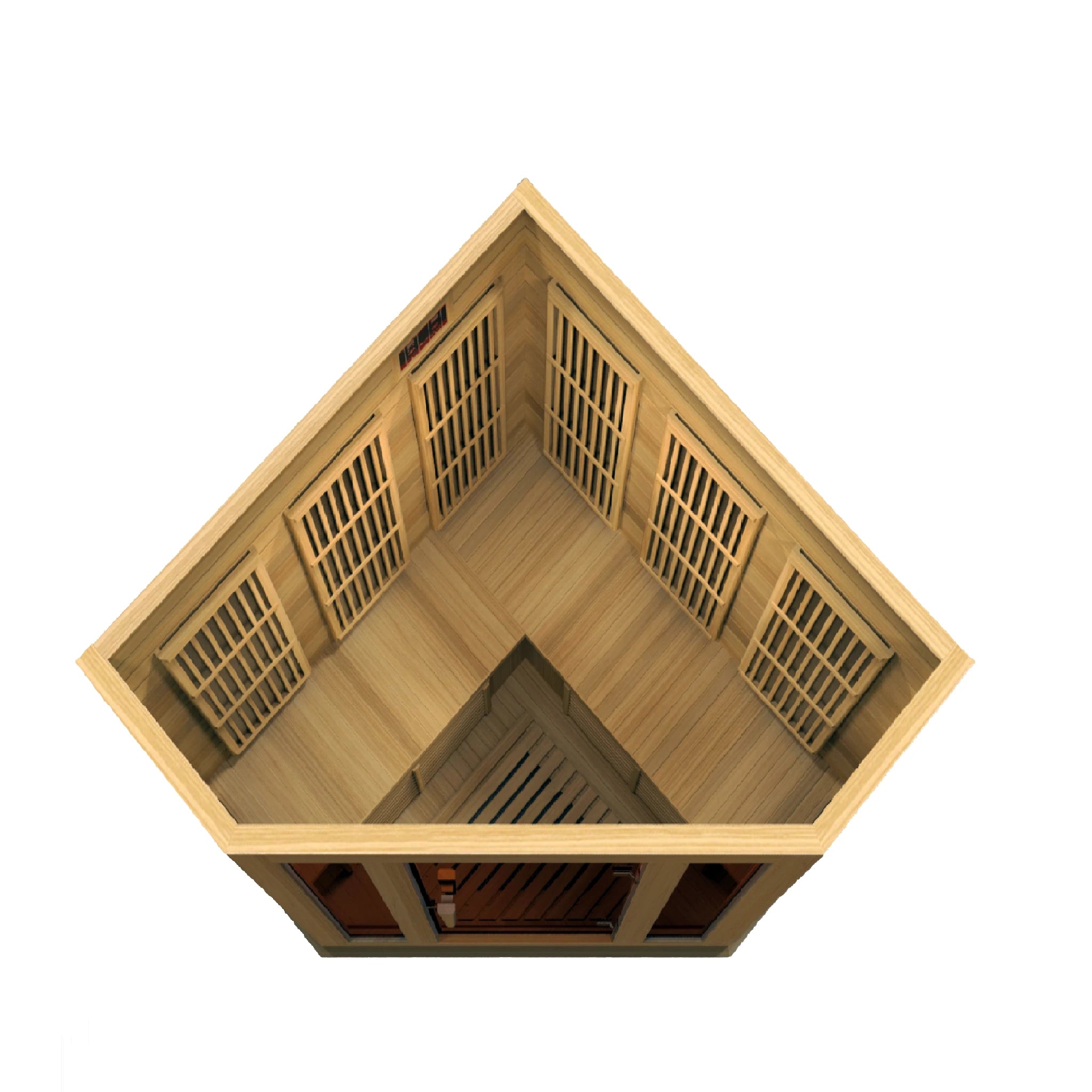 Light brown corner sauna