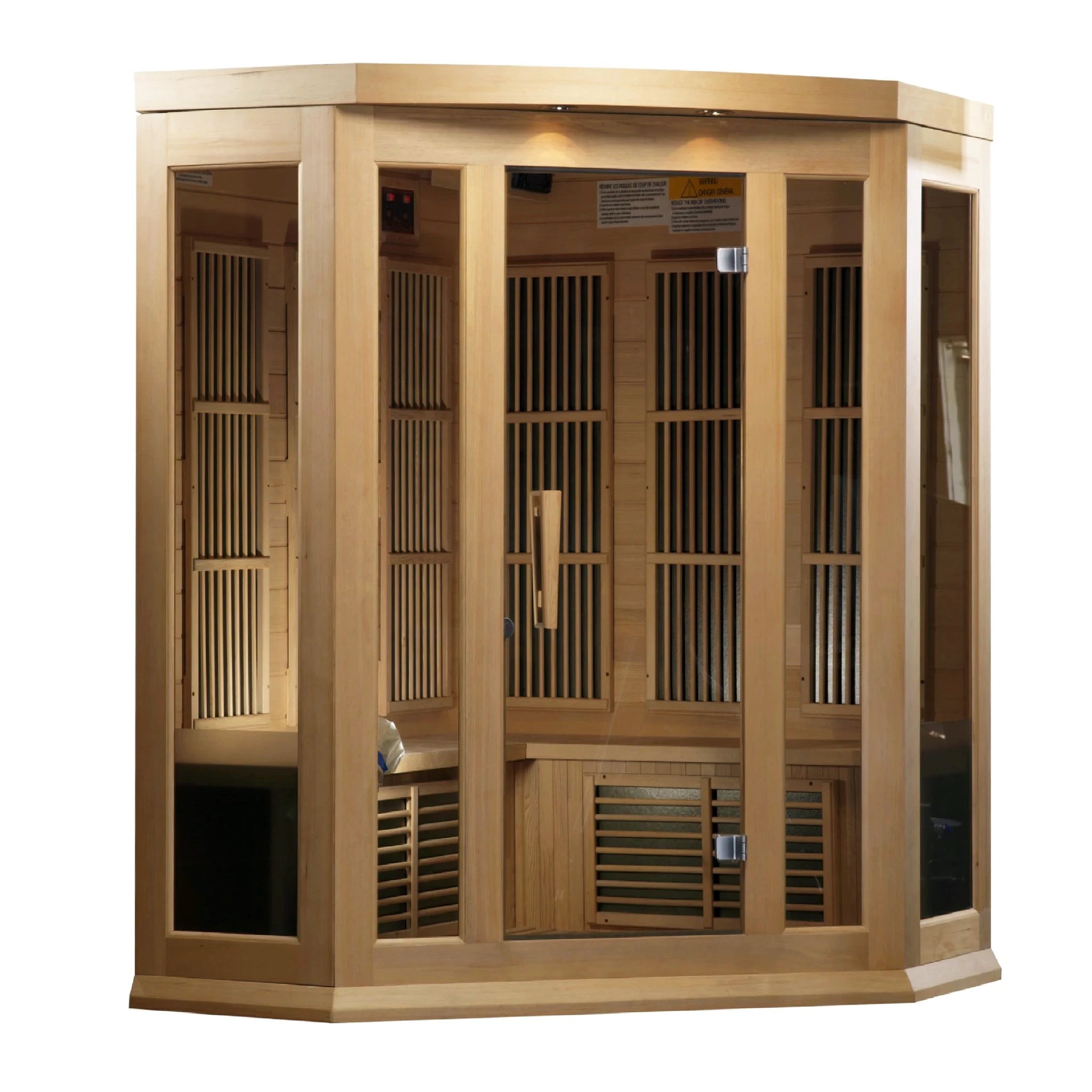Light brown corner sauna