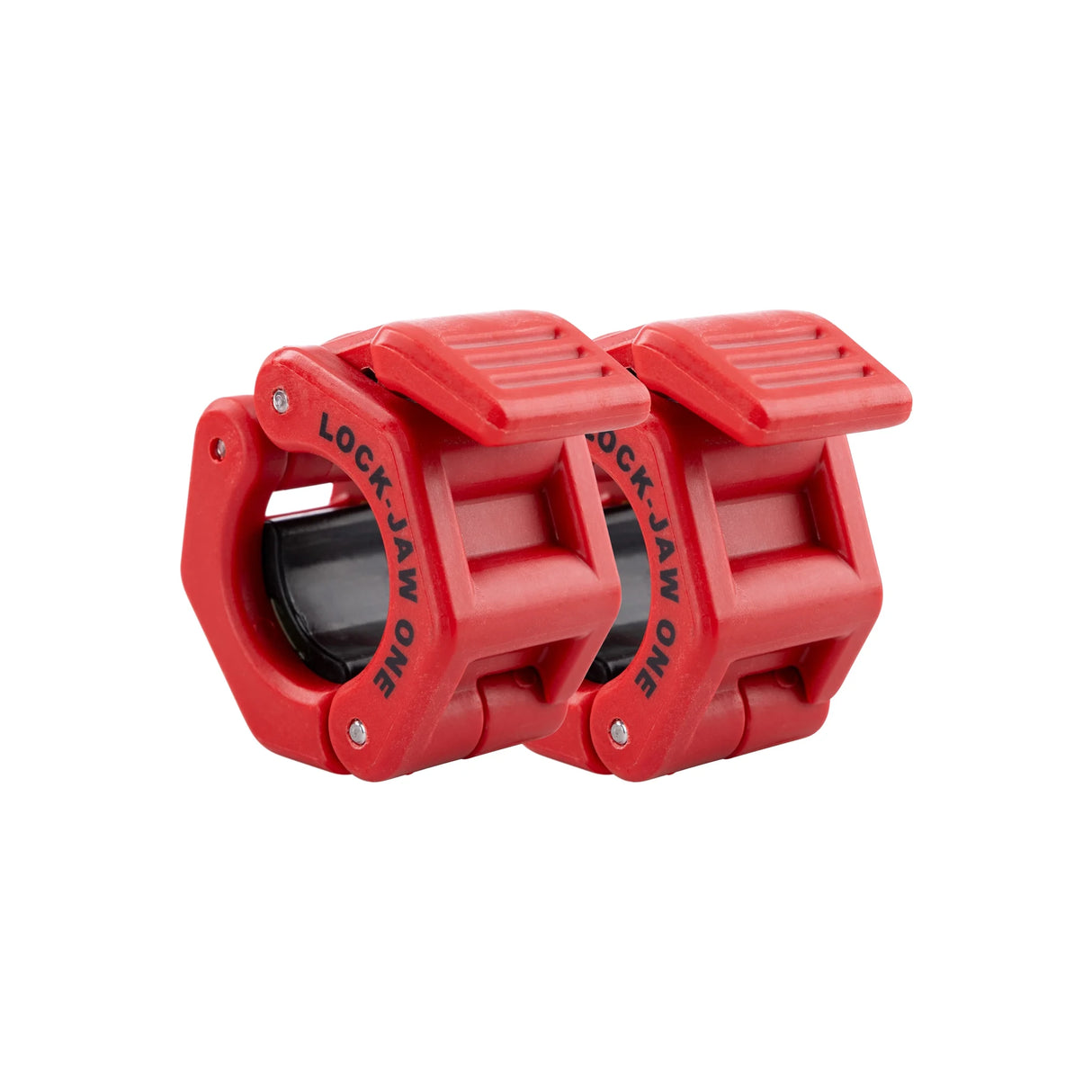 Red Lock Jaw One clamps on a white background