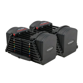 A pair of PowerBlock Pro 50 Dumbbells
